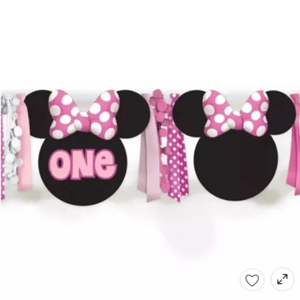 Disney Minnie Mouse ONE 1st Birthday High Chair Banner